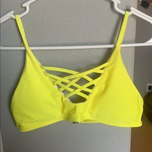 Yellow strappy bikini top